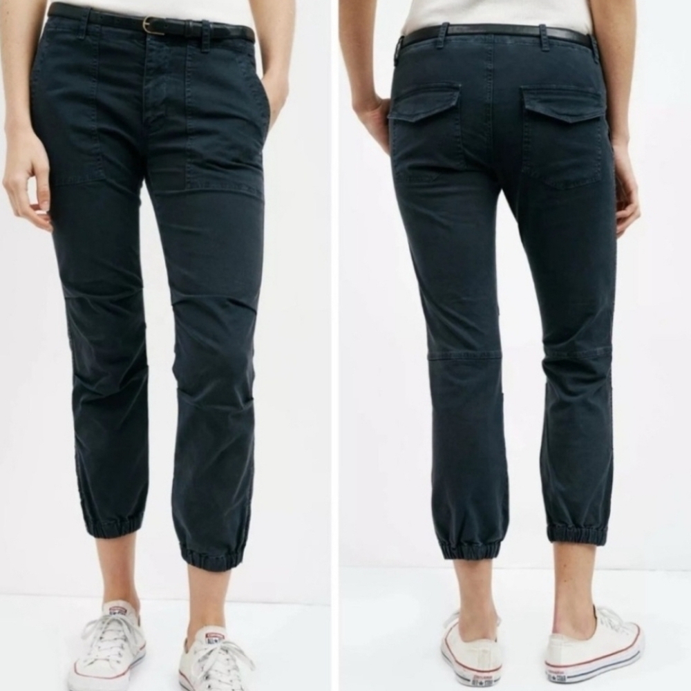 Nili Lotan Cropped Military Pant Washed Navy Size 6